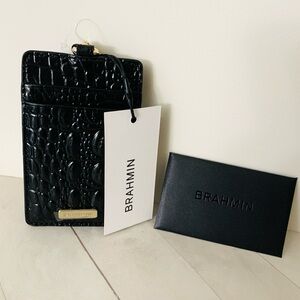 NWT BRAHMIN ID / Card Lanyard “Sawyer-Black Melbourne”